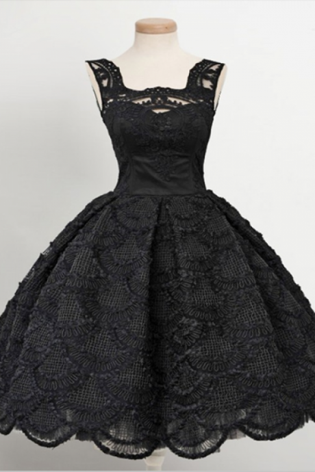 Black Lace Homecoming Dress, Black Homecoming Dress, Homecoming Dress Ball Gown, Lace Homecoming Dress
