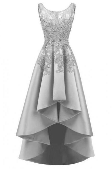 Vintage Lace Hi Low Formal Prom Dress,homecoming Dress