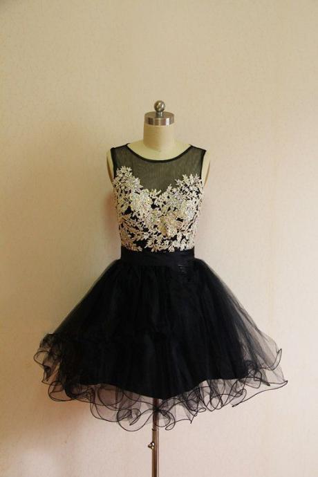 Sexy Prom Dress, Charming Appliques Homecoming Dress,organza Homecoming Dress