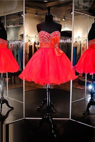 Red Prom Dress,sweetheart Short Prom Dress, Homecoming Dress