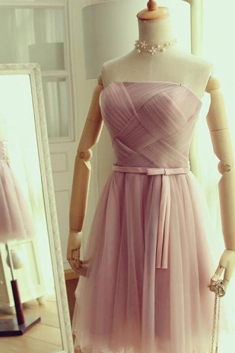 Lovely Tulle Short Homecoming Dress, Tulle Bridesmaid Dress