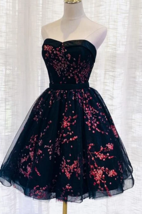 Tulle Homecoming Dress, Lovely Black Party Dress