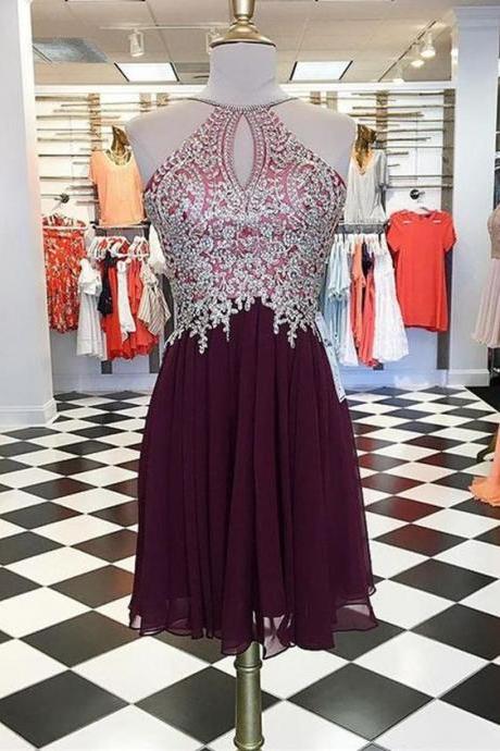 Short Prom Dresses With Appliques And Beading,homecoming Dress,party Dress,evening Dresses