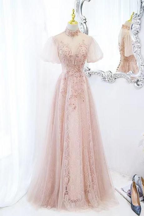 Pink Evening Dress, Fairy Temperament Prom Dress, Elegant Formal Dress