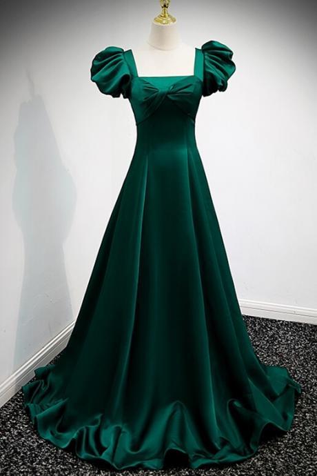Long Prom Dresses, Formal Dresses ,princess Prom Party Gowns,a-line Long Formal Dress With Puffy Sleeves