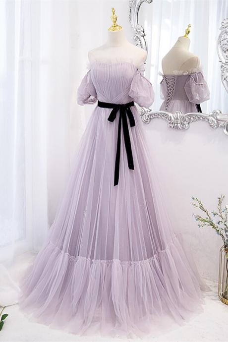 Long Prom Dresses, Formal Dresses ,princess Prom Party Gowns,soft Tulle Off The Shoulder Long Prom Dress