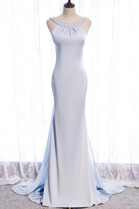 Long Mermaid Backless Elegant Prom Dress, Evening Dress Party Dress