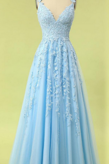 Tulle And Lace Prom Dress, Modest Beautiful Long Prom Dress, Banquet Party Dress