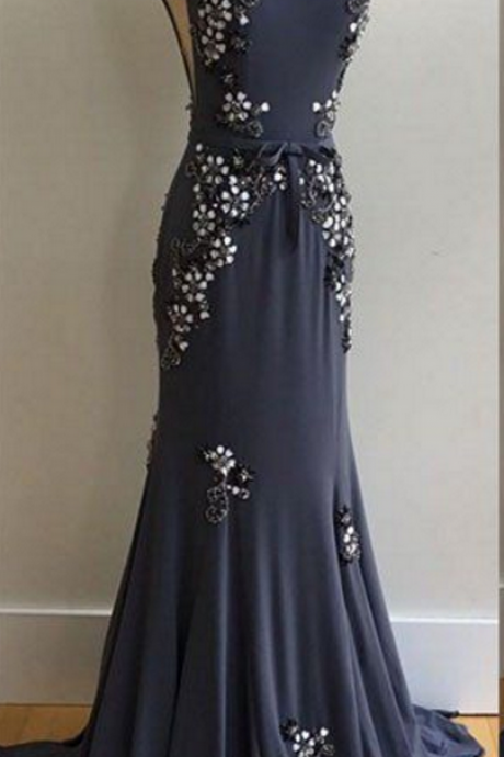 Elegant A-line Formal Prom Dress, Chiffon Beautiful Long Prom Dress, Banquet Party Dress