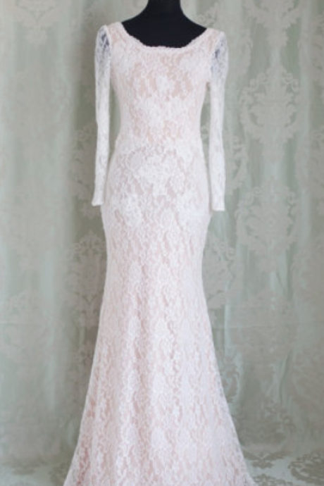 Lace Formal Prom Dress, Beautiful Long Prom Dress, Banquet Party Dress