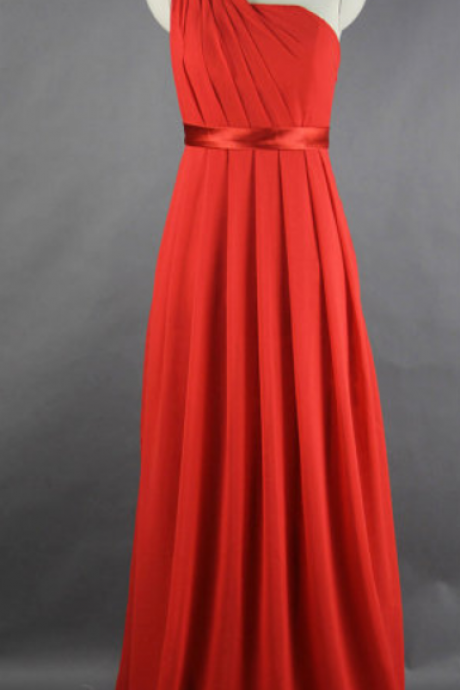 One-shoulder A-line Formal Prom Dress, Beautiful Long Prom Dress, Banquet Party Dress