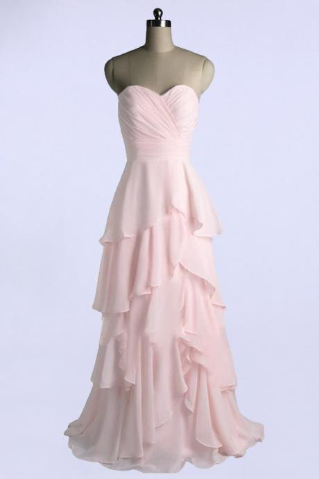 Sweetheart A-line Chiffon Formal Prom Dress, Beautiful Long Prom Dress, Banquet Party Dress