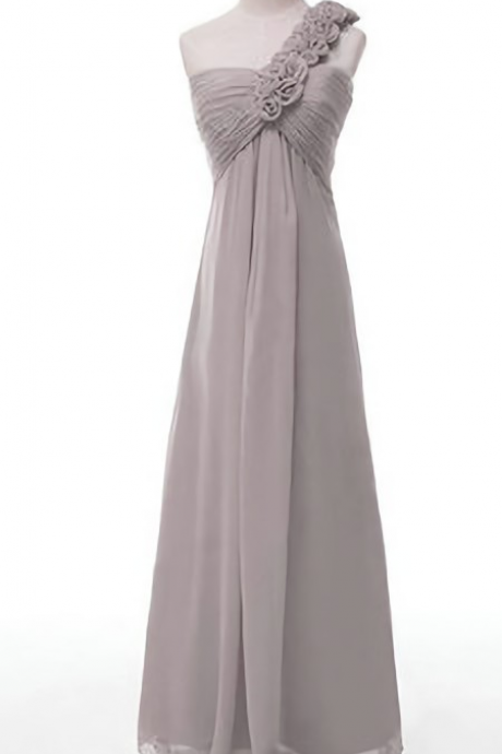 Elegant A Line One Shoulder Chiffon Formal Prom Dress, Beautiful Long Prom Dress, Banquet Party Dress