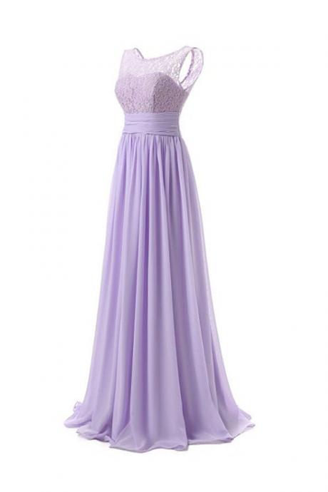 Elegant Lace And Chiffon Formal Prom Dress, Beautiful Long Prom Dress, Banquet Party Dress