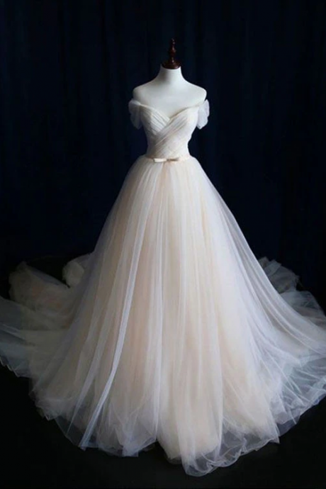 Elegant Tulle Formal Prom Dress, Beautiful Long Prom Dress, Banquet Party Dress
