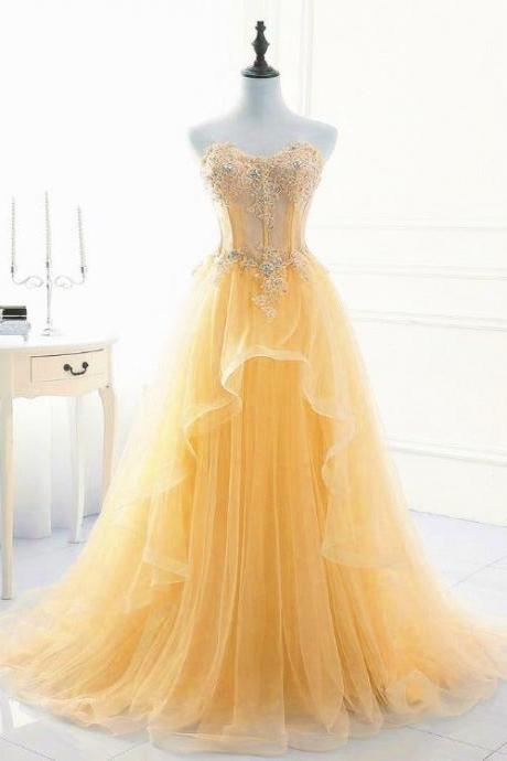 Elegant Lovely Off The Shoulder Tulle Formal Prom Dress, Beautiful Long Prom Dress, Banquet Party Dress