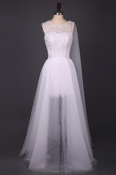 Elegant A-line Tulle Lace Formal Prom Dress, Beautiful Long Prom Dress, Banquet Party Dress