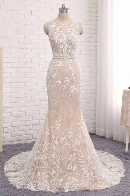 Elegant Sweetheart Mermaid Lace Appliques Formal Prom Dress, Beautiful Long Prom Dress, Banquet Party Dress