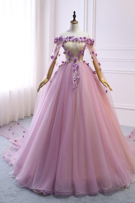 Elegant Sweet A-line Tulle Formal Prom Dress, Beautiful Long Prom Dress, Banquet Party Dress