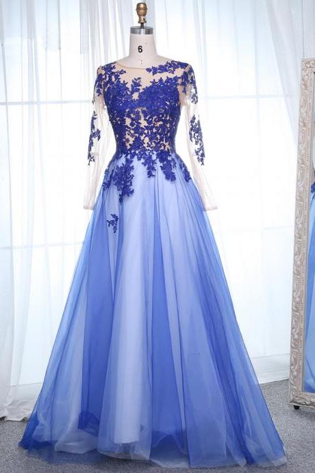 Elegant Sweetheart A-line Scoop Neck Tulle Formal Prom Dress, Beautiful Long Prom Dress, Banquet Party Dress
