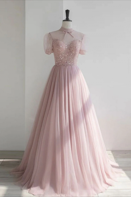 strapless open back dress Eva Pink Sheer Tie Back Mini Dress main image 0