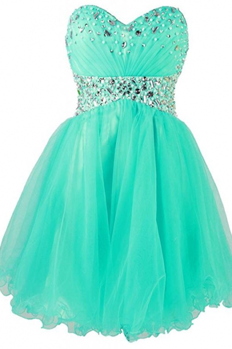 A Line Beaded Short Prom Dress Formal Party Homecoming Dresses
