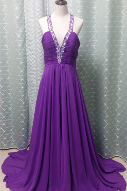 Prom Dress,beading Prom Dress,chiffon Prom Dress,v-neck Evening Dress Formal Occasion Dresses,formal Dress