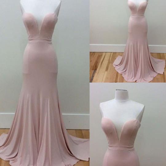 Classy Pink Sweetheart Neck Chiffon Ruffle Evening Dress Cute Prom Dress Y8323