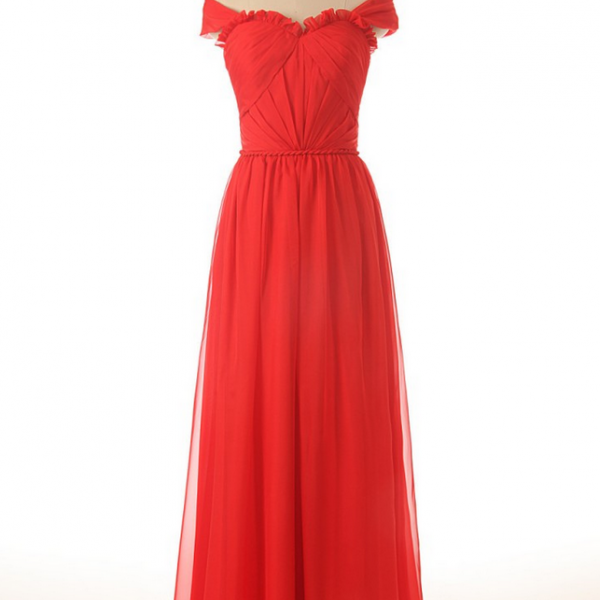 Off Shoulder Tulle Red Prom Dress,floor Length Evening Dress,formal ...