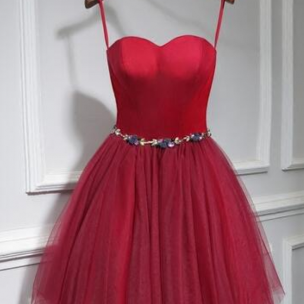 Red Short Prom Dress, Homecoming Dress, Short Party Dresses, Pretty ...