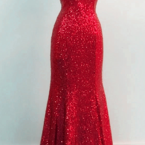 Glitter Sequins Mermaid Party Evening Dress Champagne Prom Dress