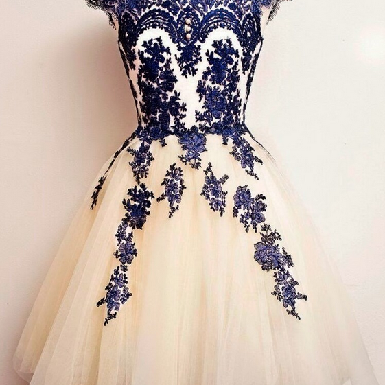 New Arrival Short Tulle Prom Dress with Pearls, Puffy Cute Homecoming Gown UQH0216