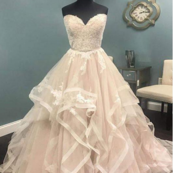Sparkly Golden A Line Sweetheart Prom Dress with Pleats main image 1