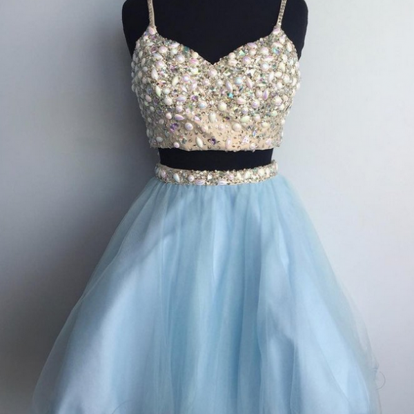 Cheap Homecoming Dresses,Sexy Prom Gown,Spaghetti Straps Prom Dress,Two ...
