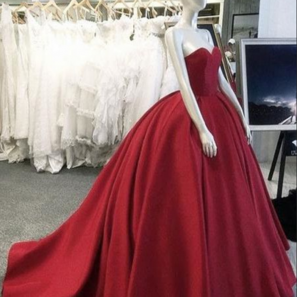 burgundy ball gowns sweetheart bodice corset satin wedding dresses for women
