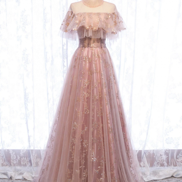 Custom made tulle lace long prom dress formal dress ,DS4526 main image 0