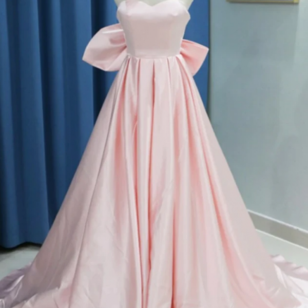 Tulle Sweetheart With Bow Homecoming Dress main image 1