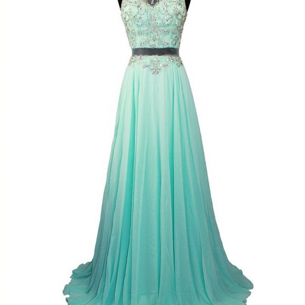 Stunning Off Shoulder Short Sleeves Green Prom Dress With Appliques ...