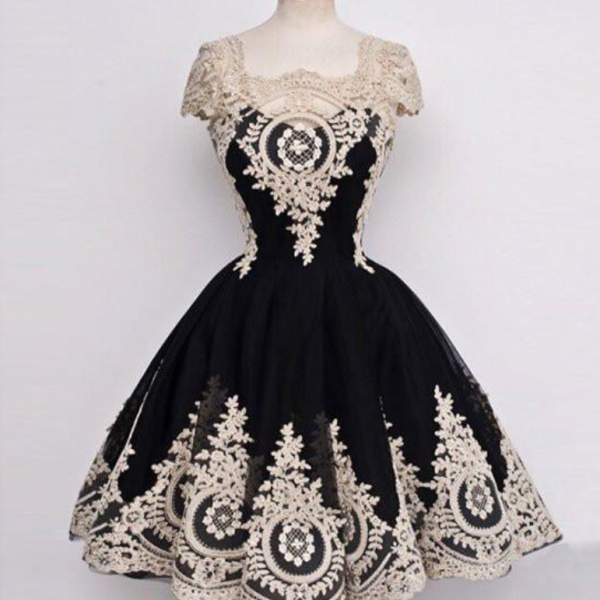 Homecoming Dresses,Lace Applique Short Prom Dresses, Lace Applique Homecoming Dresses 