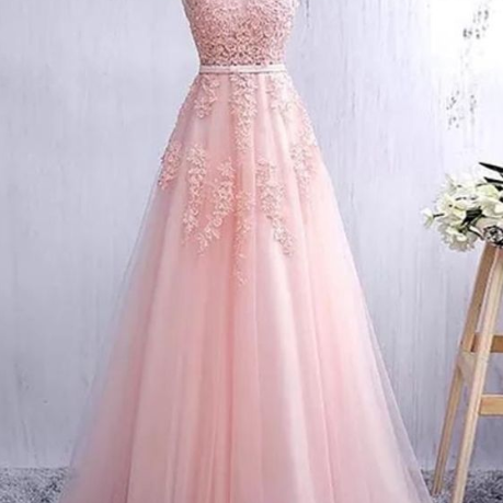 A line Tulle Formal Prom Dress, Modest Beautiful Long Prom Dress, Banquet Party Dress