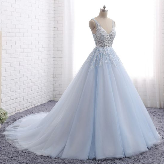 A-line lace tulle Formal Prom Dress, sweet Beautiful Long Prom Dress, Banquet Party Dress