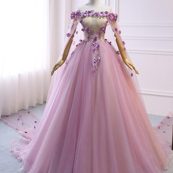Elegant Sweet A-line Tulle Formal Prom Dress, Beautiful Long Prom Dress, Banquet Party Dress