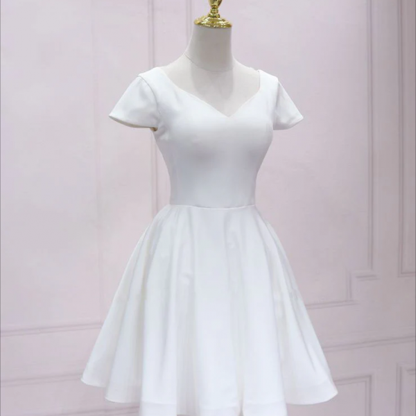 White Sheath Homecoming Dresses Short Prom Dress Cocktail Dresses