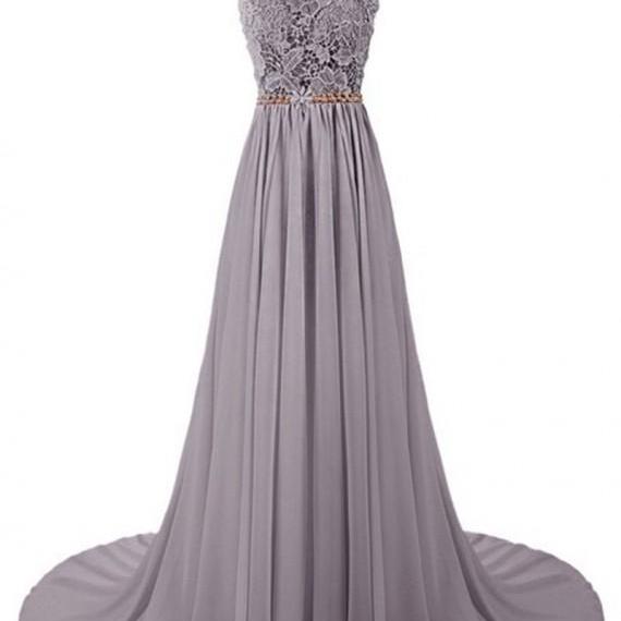 Sleeves Sweep Train Prom Dress With Lace Prom Dresses on Luulla