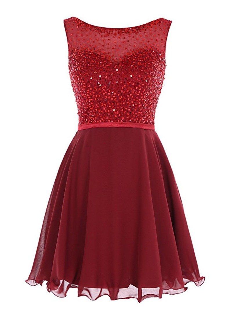 Grade Prom Dresses Anos Gradation Dress Beaded Short Sequins Homecoming ...