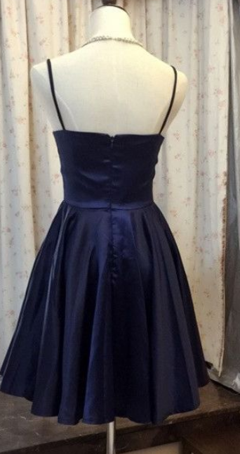 Denim Spaghetti Straps V-Neck A-Line Mini Dress main image 1