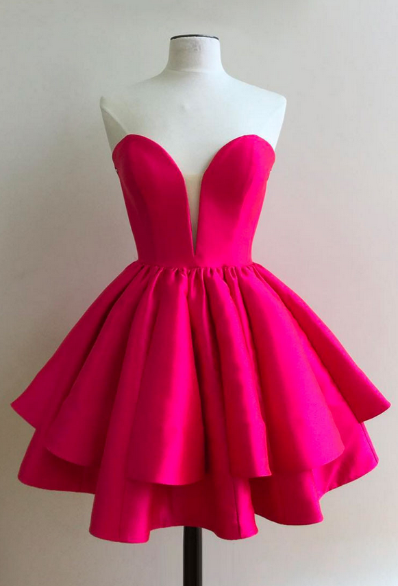 A-Line/Princess Square Sleeveless Tiered Short Semi Formal Dresses with Bow