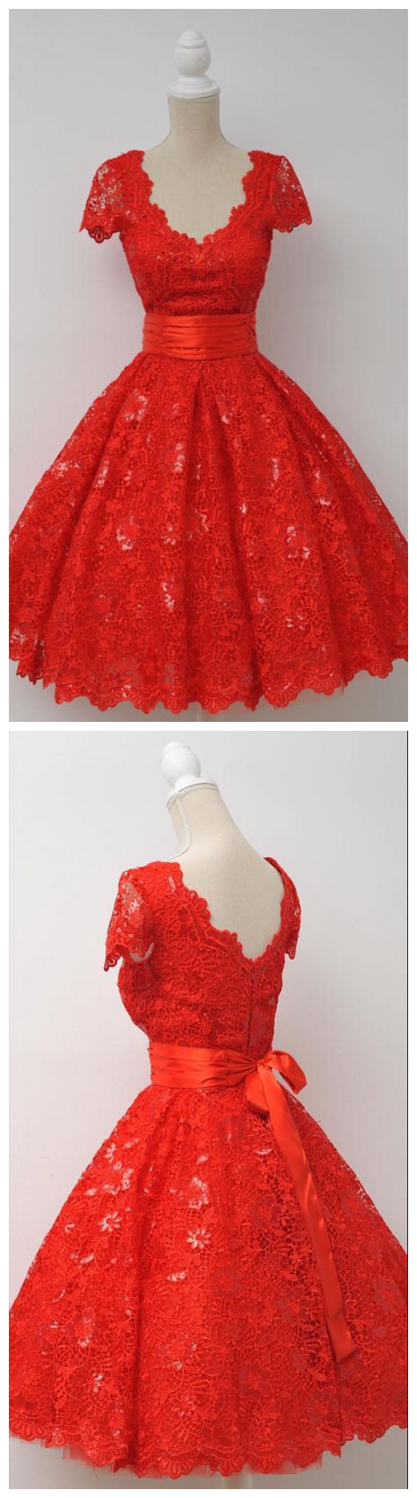 Homecoming Dresses,junior Homecoming Dresses,red Lace Homecoming Dress ...
