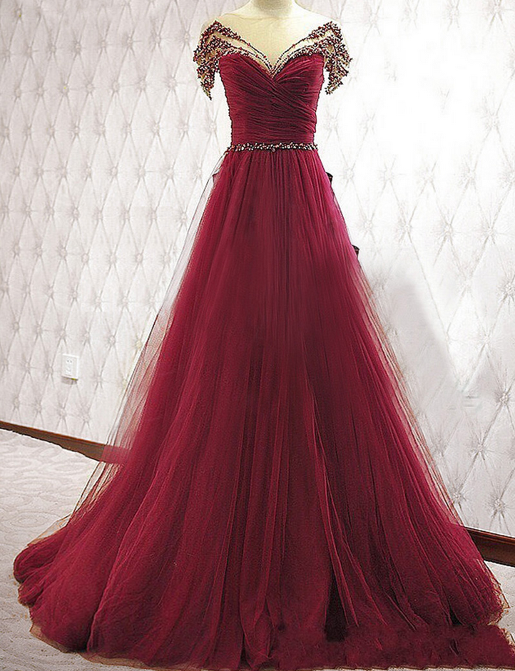 Charming Evening Dress,beading Evening Gown,tulle Formal Gown on Luulla