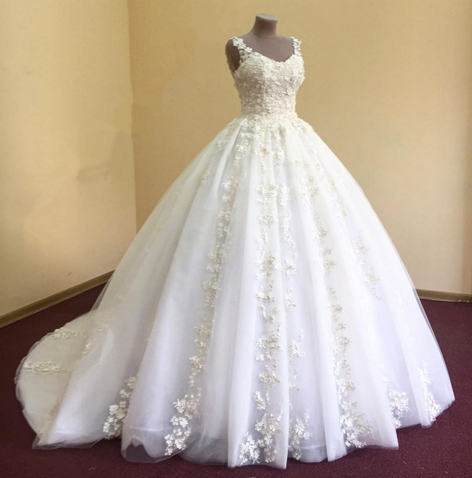 Wedding Dresses, Wedding Gown,elegant Lace Appliques V Neck White ...
